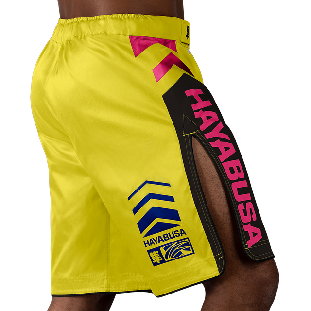 Pantalones de MMA Hayabusa Icon Lang – Amarillo/Azul/Rosa