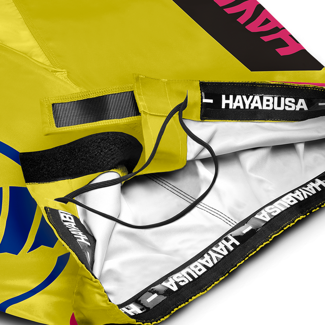 Pantalones de MMA Hayabusa Icon Lang – Amarillo/Azul/Rosa