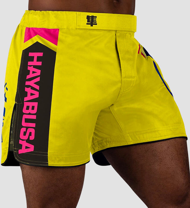 Pantaloncini MMA Hayabusa Icon – Giallo/Blu/Rosa