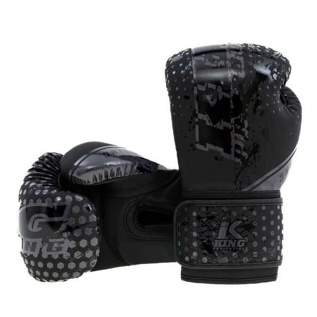 Guantoni da boxe King Pro Boxing Hexagon Bambini – Nero/Nero