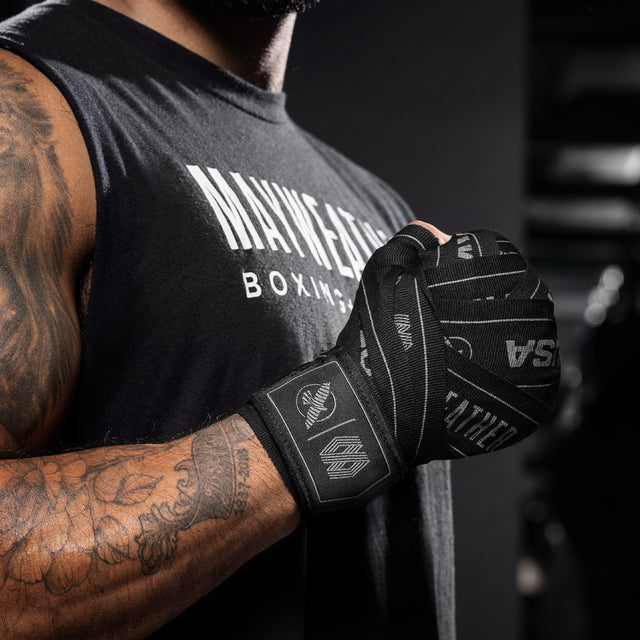 Hayabusa x Mayweather Boxningslindor Stretch - Svart/Grå