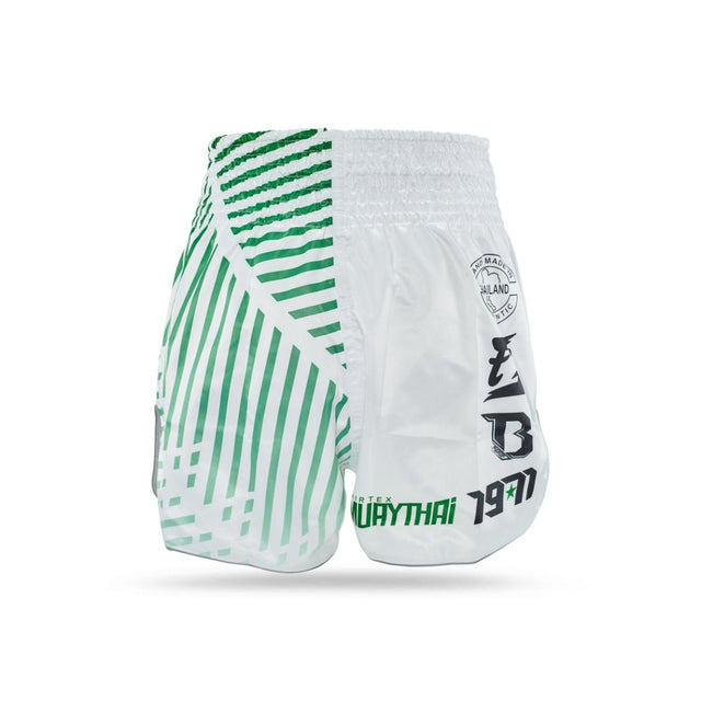Pantalones de Muay Thai Fairtex FXB Racer – Blanco/Verde