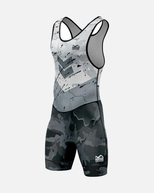 Phantom Athletics Worstelsinglet Delta - Vit/Grå/Svart