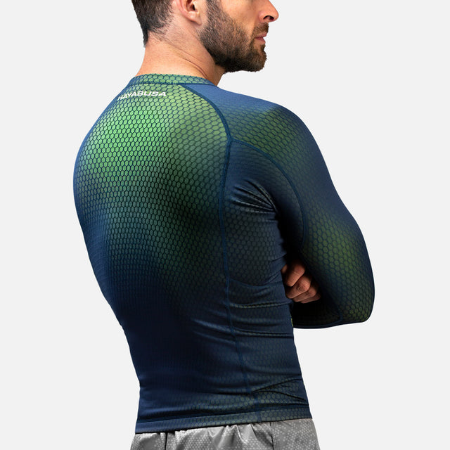 Rashguard Hayabusa Fusion Manches Longues – Bleu/Vert