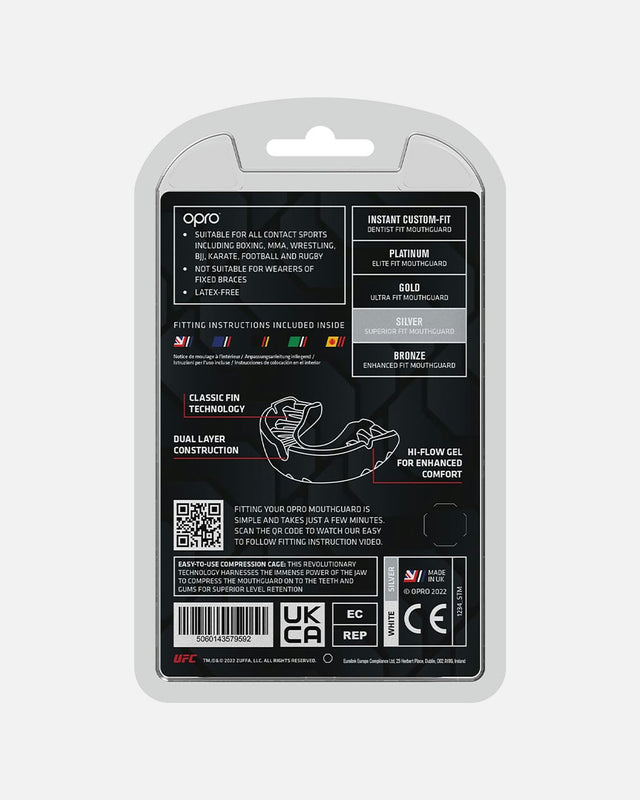 Protège-dents OPRO Silver – Noir/Rouge