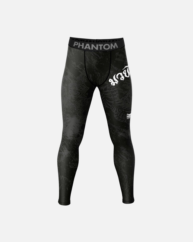 Pantalones de compresión Phantom Athletics Muay Thai – Negro/Gris