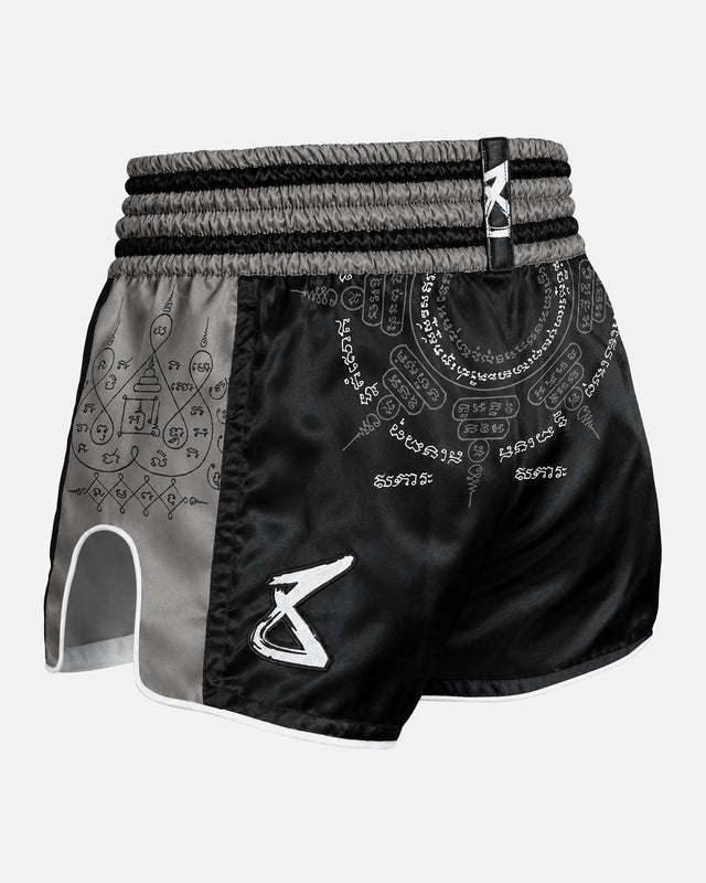 Pantaloncini Muay Thai 8 WEAPONS 8 Ways Yant 2.0 – Nero
