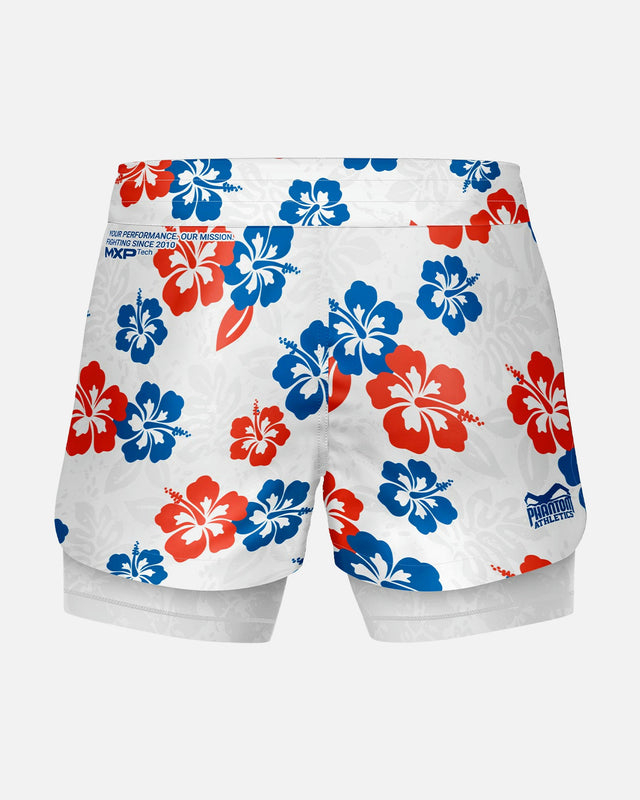 Phantom Athletics MMA-shorts Fusion 2in1 Hawaii – Hvid/Blå/Rød