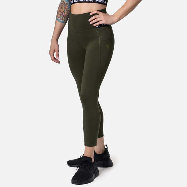 Hayabusa Leggings High Rise 3/4 Kvinder - Olivengrøn