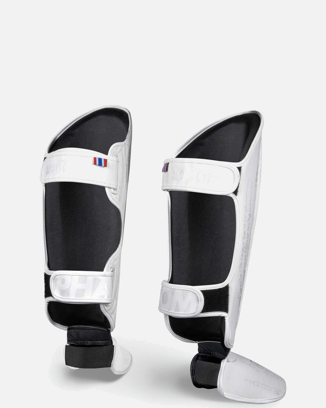 Espinilleras Phantom Athletics Muay Thai – Blanco Frost