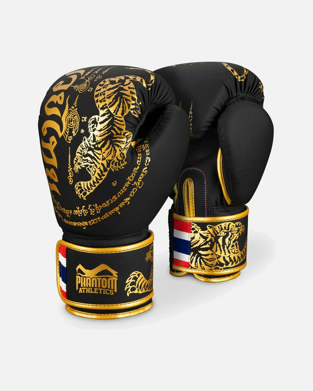 Luvas de boxe Phantom Athletics Muay Thai – Preto/Ouro