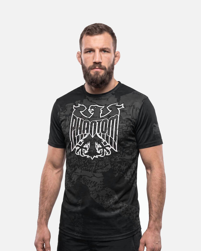 Tricou de antrenament Phantom Athletics EVO Germany Silver Eagle – Negru/Gri