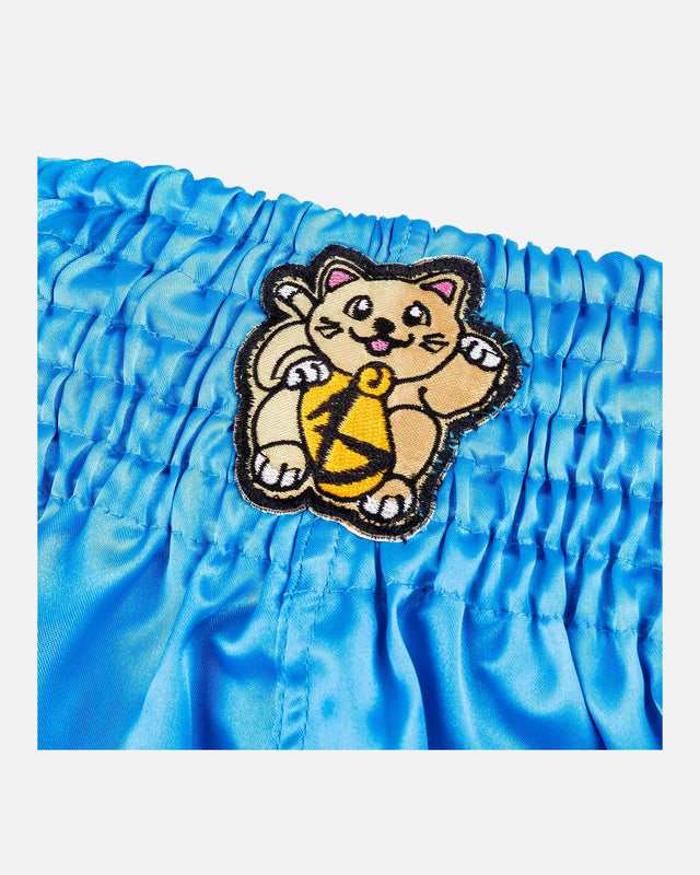 Pantaloni scurți Muay Thai 8 WEAPONS Meow Thai – Albastru/Violet