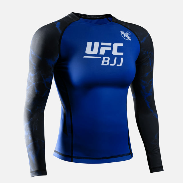 Rashguard BJJ Hayabusa x UFC Maniche Lunghe Donna – Nero/Blu