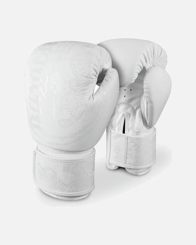 Mănuși de box Phantom Athletics Muay Thai – Alb Frost