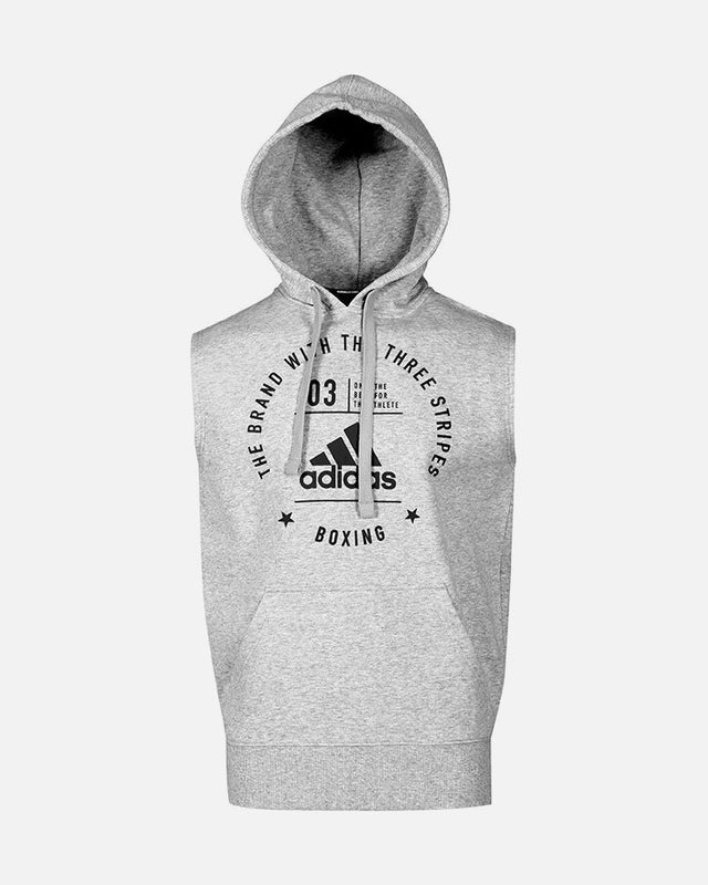 Adidas Hoodie bez rukávů Community Boxing – Šedá/Černá