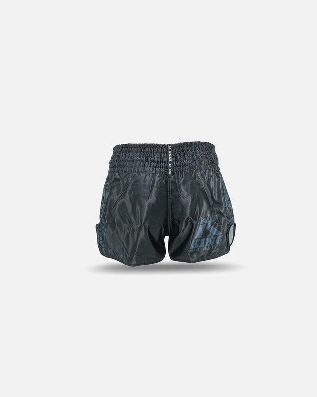 Pantaloncini Muay Thai King Pro Boxing Hexagon 1 Bambini – Nero