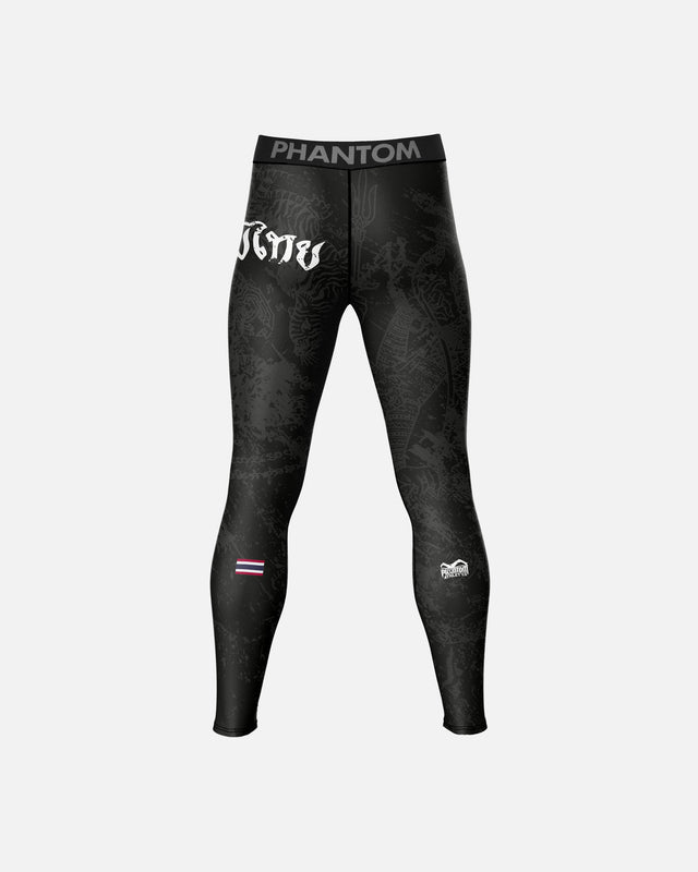 Pantalones de compresión Phantom Athletics Muay Thai – Negro/Gris