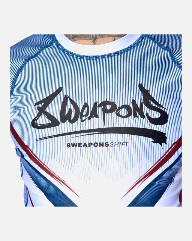Rashguard 8 WEAPONS Shift – Bianco/Navy/Rosso