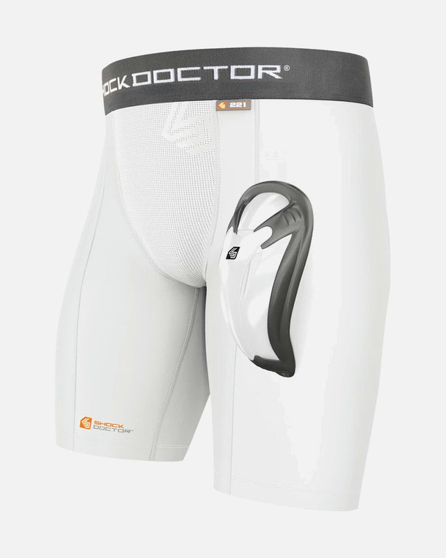 Shock Doctor Kompressionsshorts Bioflex – Schwarz/Weiß