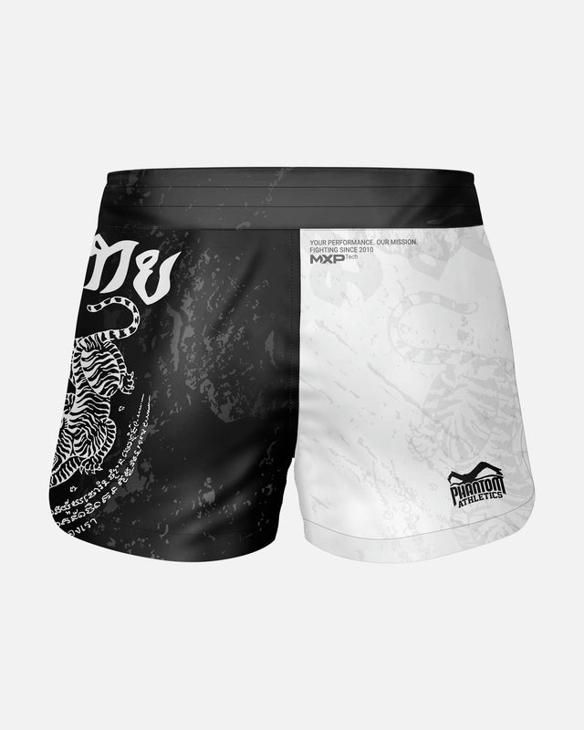 Spodenki Muay Thai Phantom Athletics Fusion – Czarne/Białe