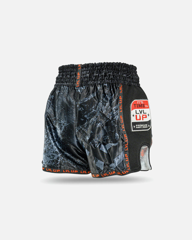 LVL UP Muay Thai Shorts TKO - Schwarz