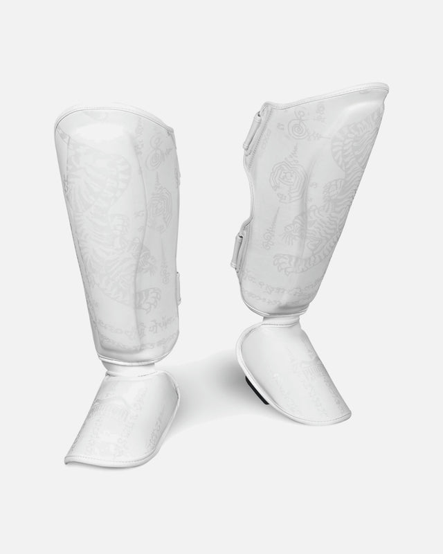 Espinilleras Phantom Athletics Muay Thai – Blanco Frost