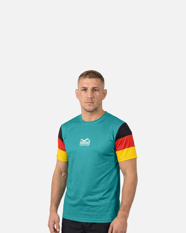 Phantom Athletics Trainingsshirt EVO+ Germany - Turkis/Sort/Rød/Guld