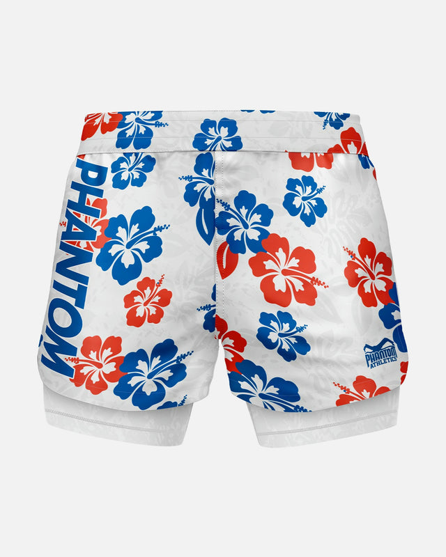Phantom Athletics MMA-shorts Fusion 2in1 Hawaii – Hvid/Blå/Rød