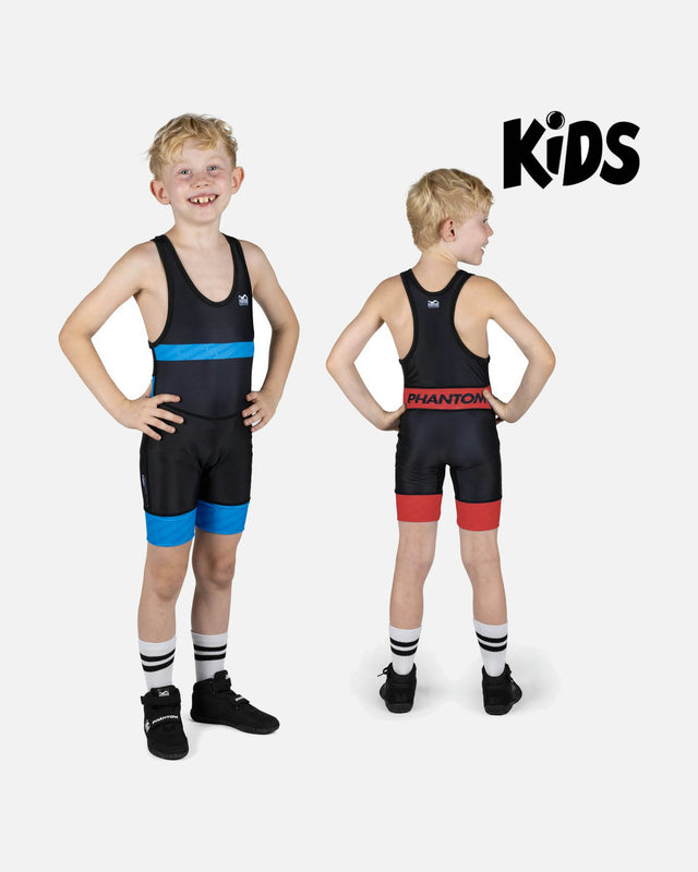 Phantom Athletics Wrestling Singlet Raptor Kids – Red/Blue
