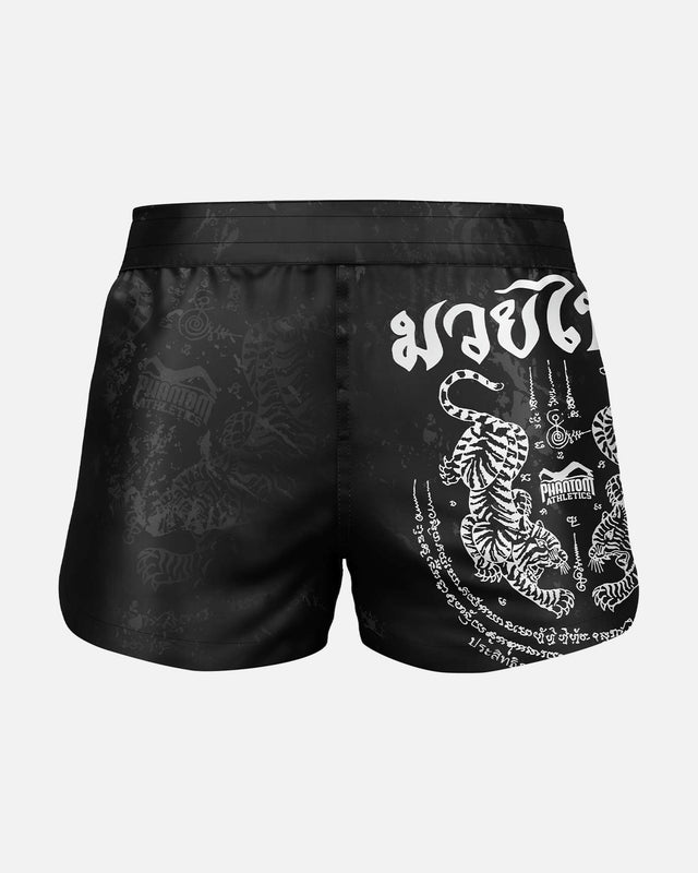 Spodenki Muay Thai Phantom Athletics Fusion – Czarne/Białe
