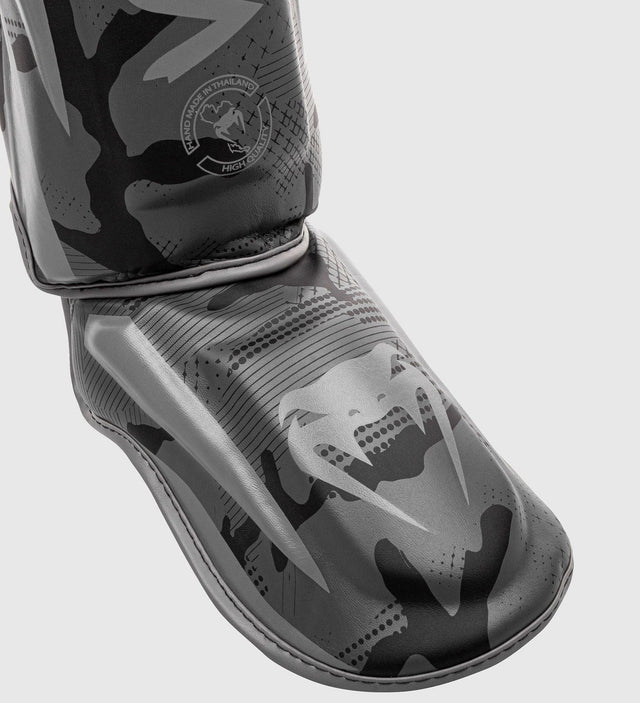Venum Kickboks Scheenbeschermers Elite - Camo Grijs - Scheenbeschermers