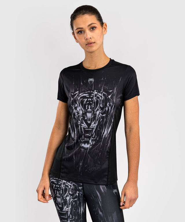 Venum T-Shirt Tiger Dry Tech til kvinder - Sort/Sølv