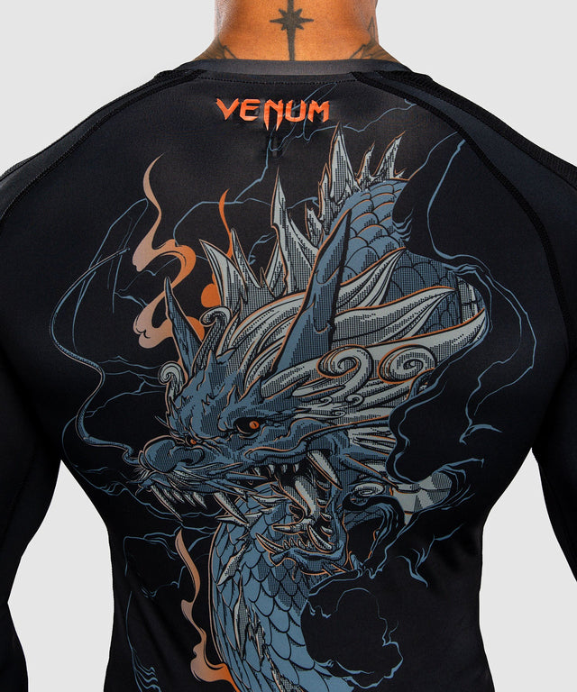 Venum Rashguard Thunder Dragon Lange Mouwen - Zwart/Grijs/Koper