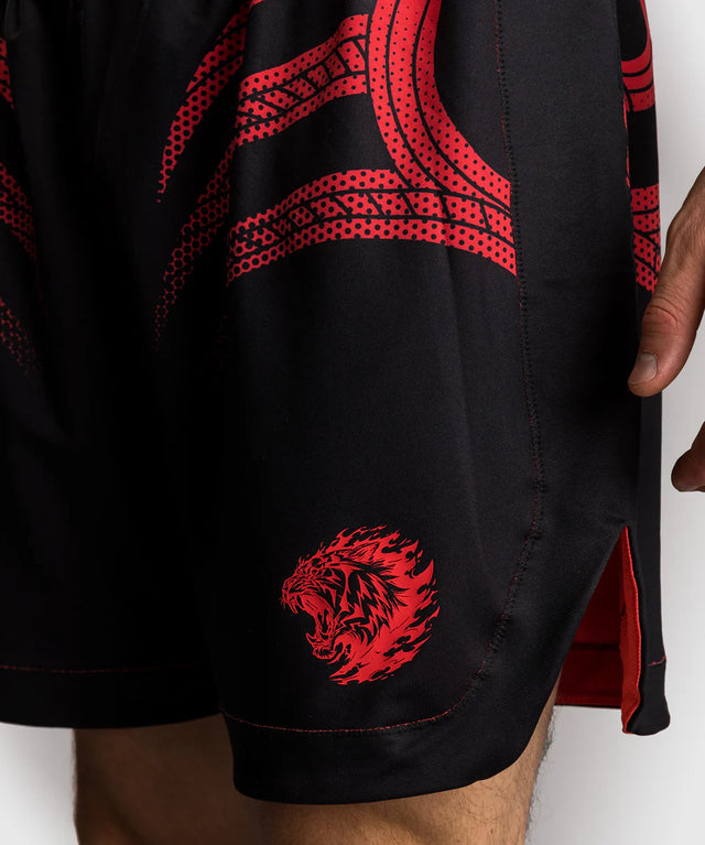 Pantaloncini da boxe Venum x Mike Tyson Tiger – Nero/Rosso