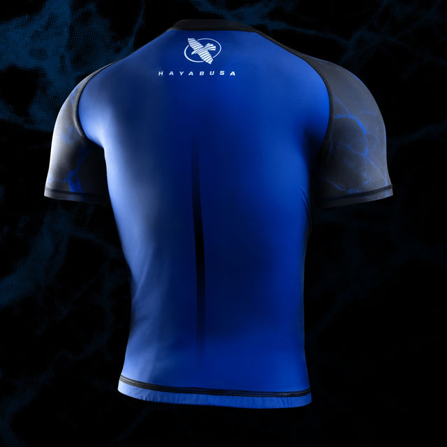Rashguard de BJJ Hayabusa x UFC Mangas Curtas – Preto/Azul