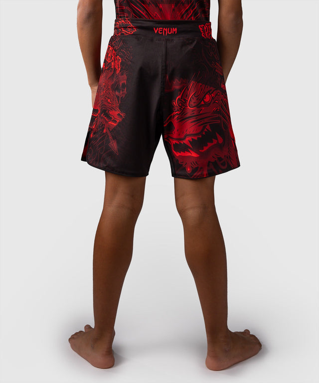Shorts de MMA Venum Wolf Atak enfant – Noir/Rouge