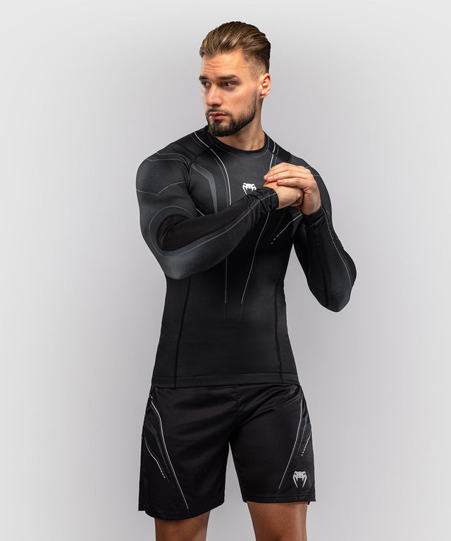 Venum Rashguard Streamline Långärmad – Svart/Vit