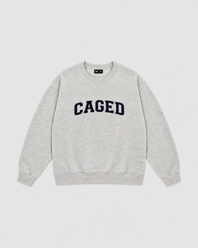 Sudadera Caged Varsity – Gris Melange