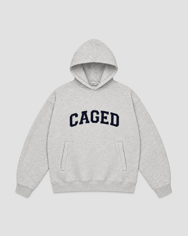 Caged Hoodie Varsity – Szary Melanż