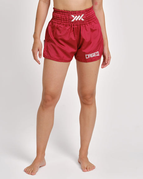 Pantaloncini Muay Thai Caged Classic – Rosso