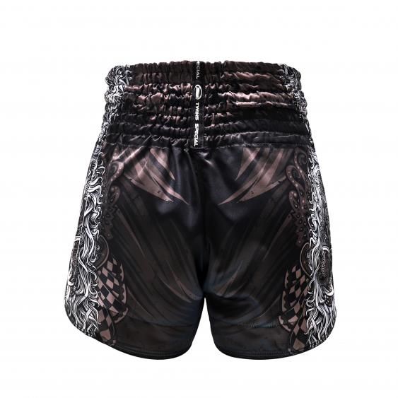 Shorts de Muay Thai Twins TTBL Rangda – Noir/Gris