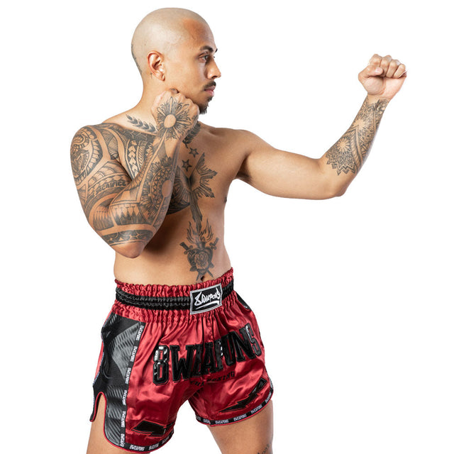 Pantalones de Muay Thai 8 WEAPONS Carbon – Rojo