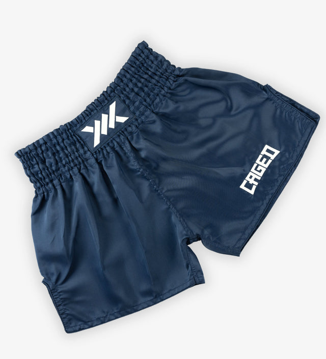 Muay Thai trenky Caged Classic – Námořnická modrá/Bílá dámské