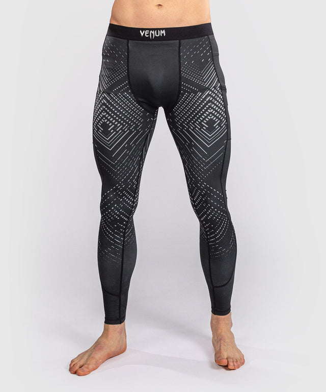 Shorts de compression Venum Midnight Fury – Noir/Gris/Argent