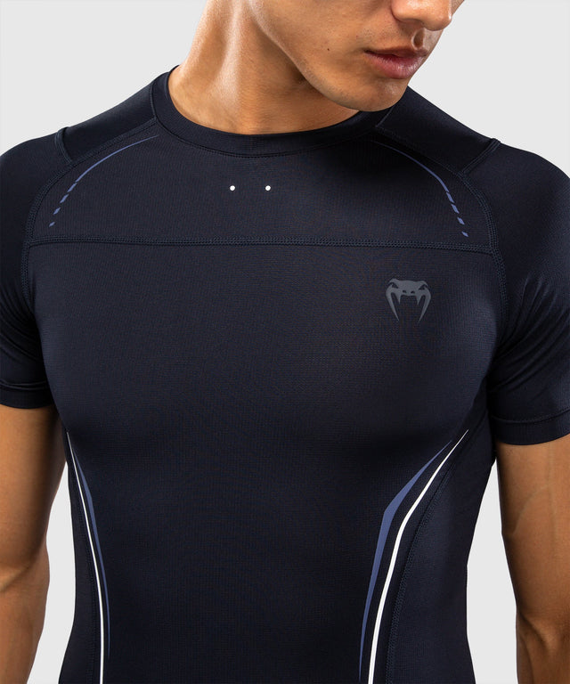 Rashguard Venum G-Core Manches Courtes – Bleu Marine/Blanc