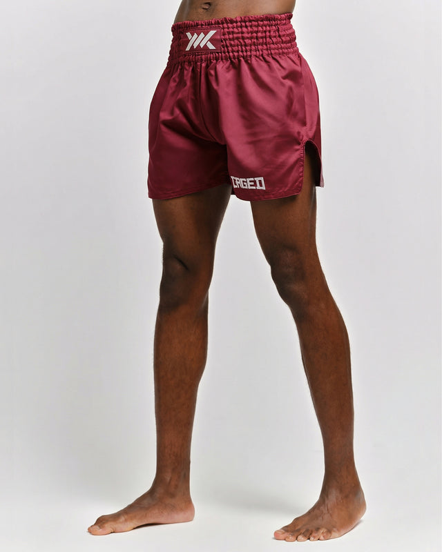 Muay Thai trenky Caged Classic – Bordeaux/Bílé