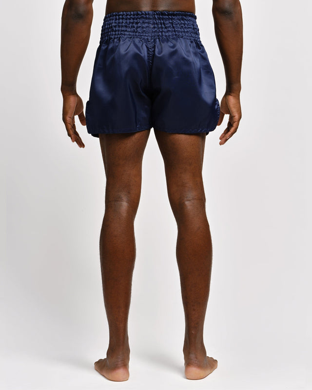Muay Thai trenky Caged Classic – Tmavě modré/Bílé