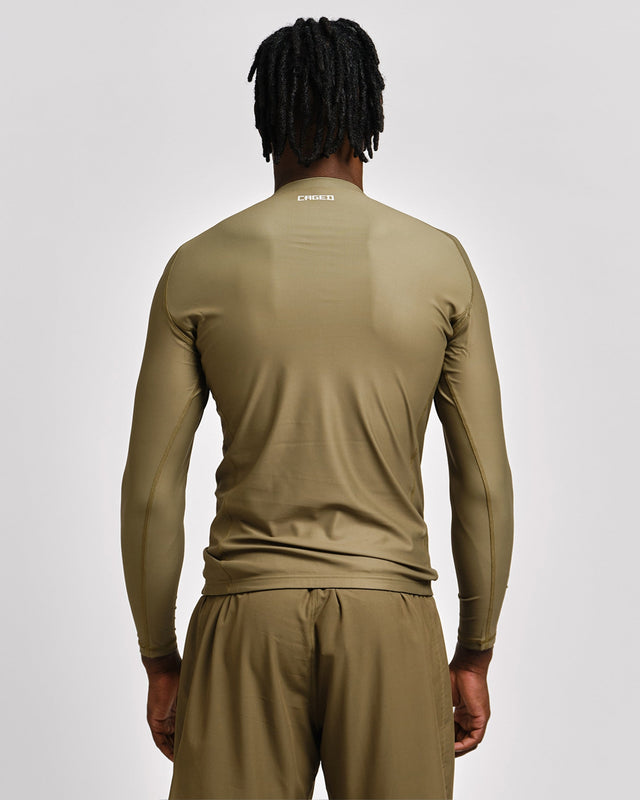 Caged Tactical Rashguard Lange Ärmel – Armeegrün