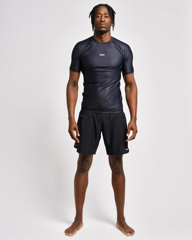 Rashguard Caged Tactical Maniche Corte – Nero